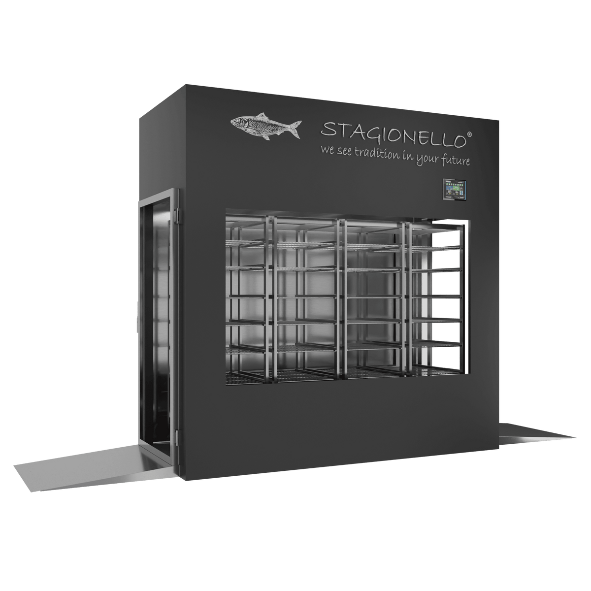 Stagionello® Fish Curing Device 600 Kg TUNNEL GLASS DOOR image 0
