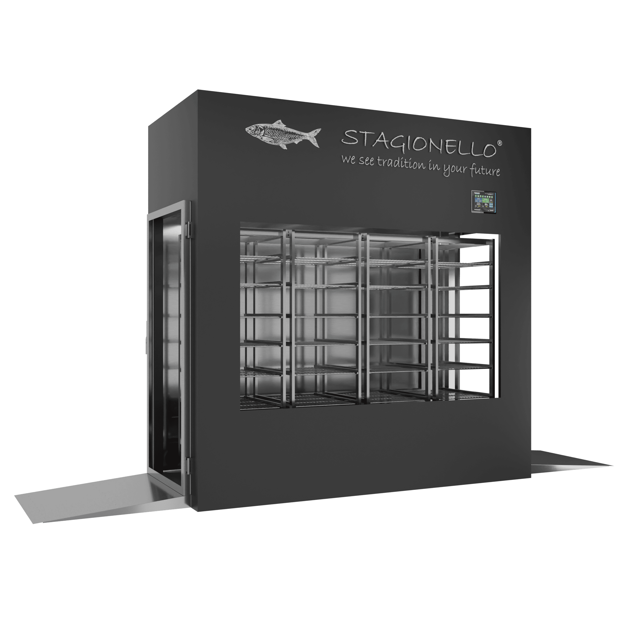 Stagionello® Fish Curing Device 600 Kg TUNNEL GLASS DOOR image 0