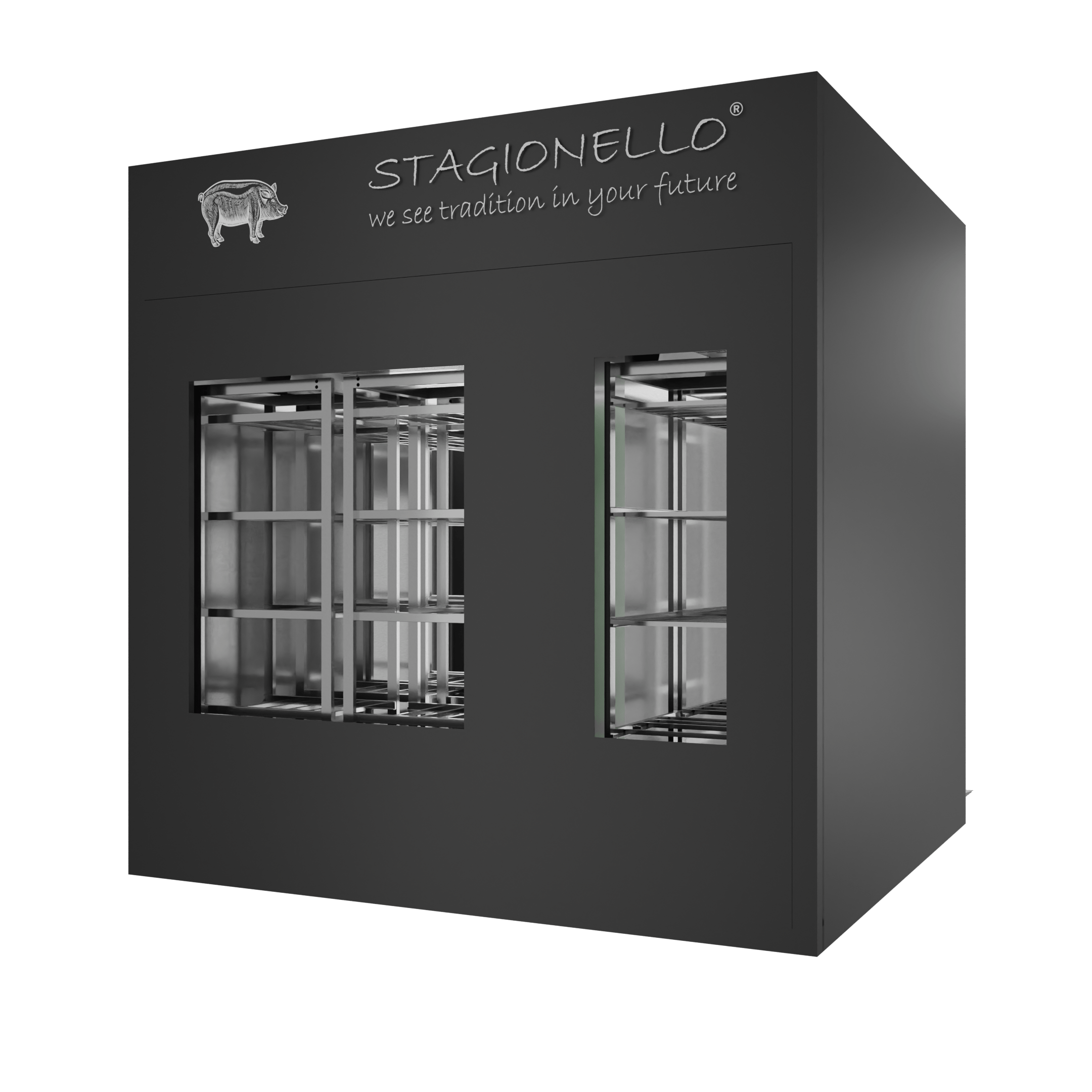 Stagionello® Salami Curing Device 300/900 Kg Walk-In 2 GLASSES image 1