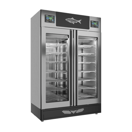 Stagionello® Fish Curing Device Twin 100 + 100 Kg glass door image 5