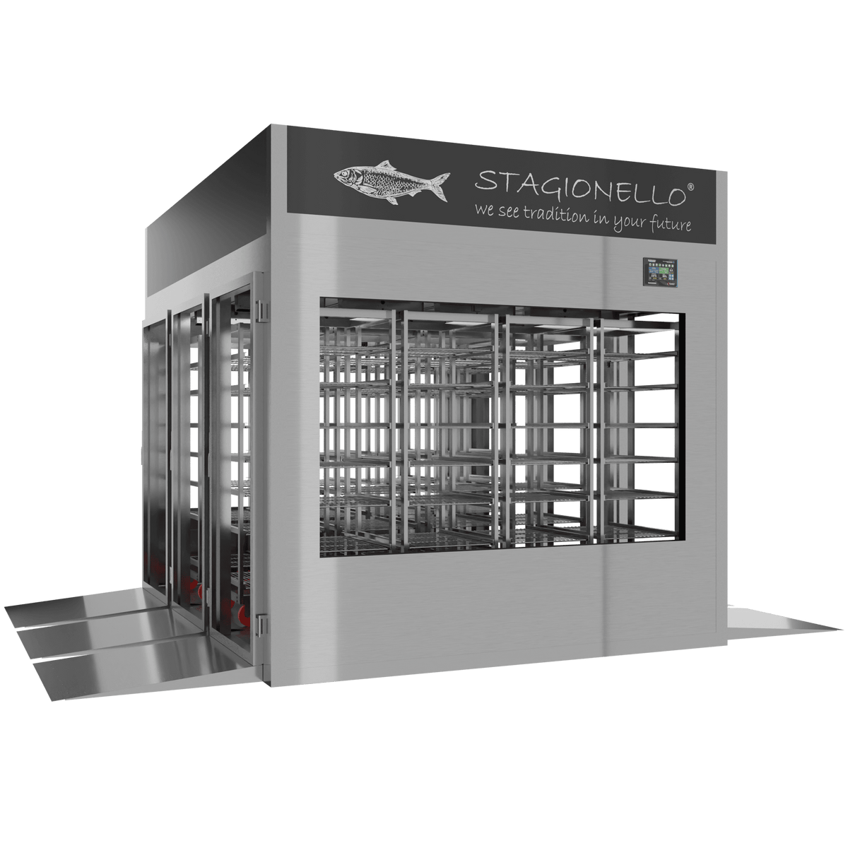 Stagionello® Fish Curing Device 1800 Kg Tunnel 4 glasses image 1