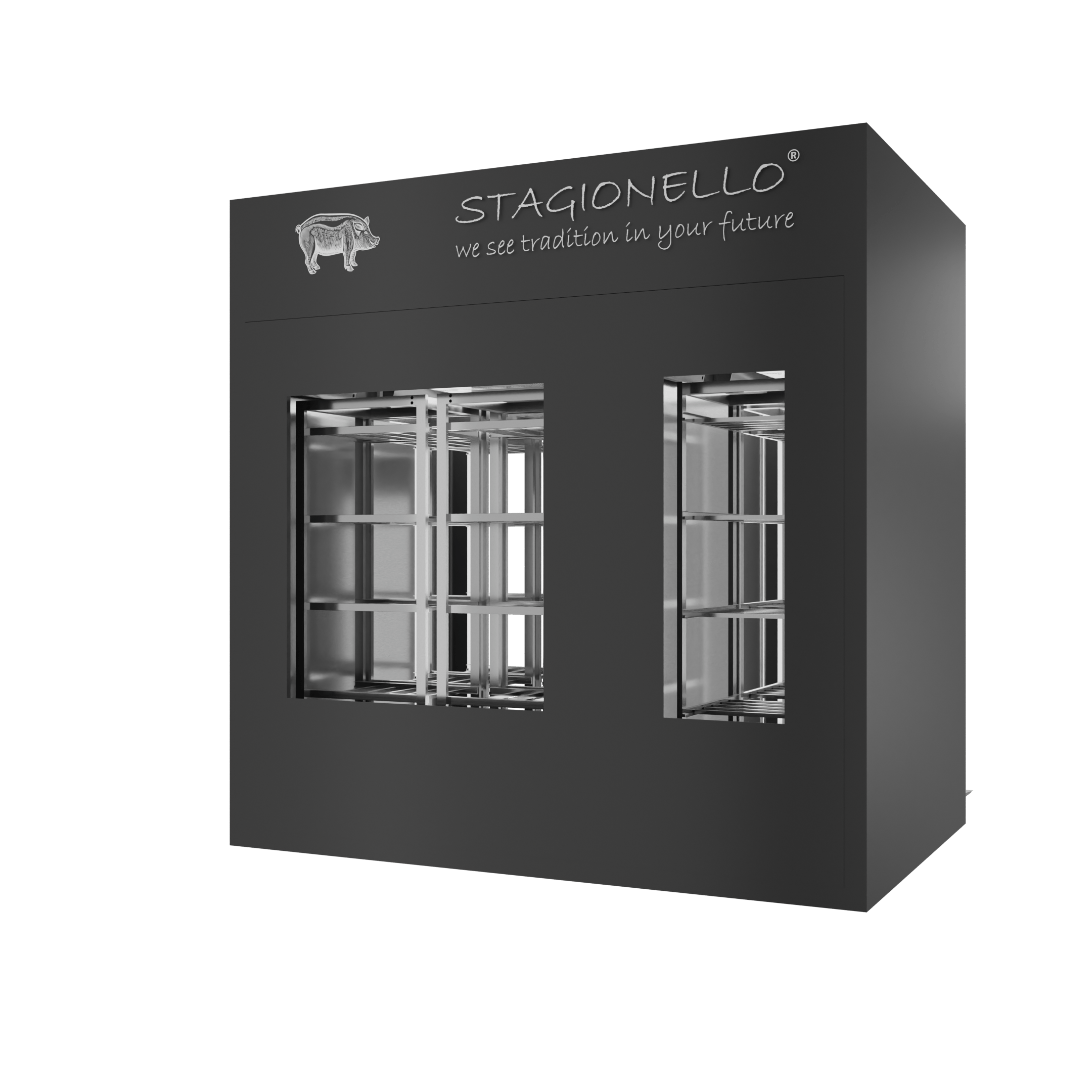 Stagionello® Salami Curing Device 200/600 Kg Walk-in 2 GLASSES image 1