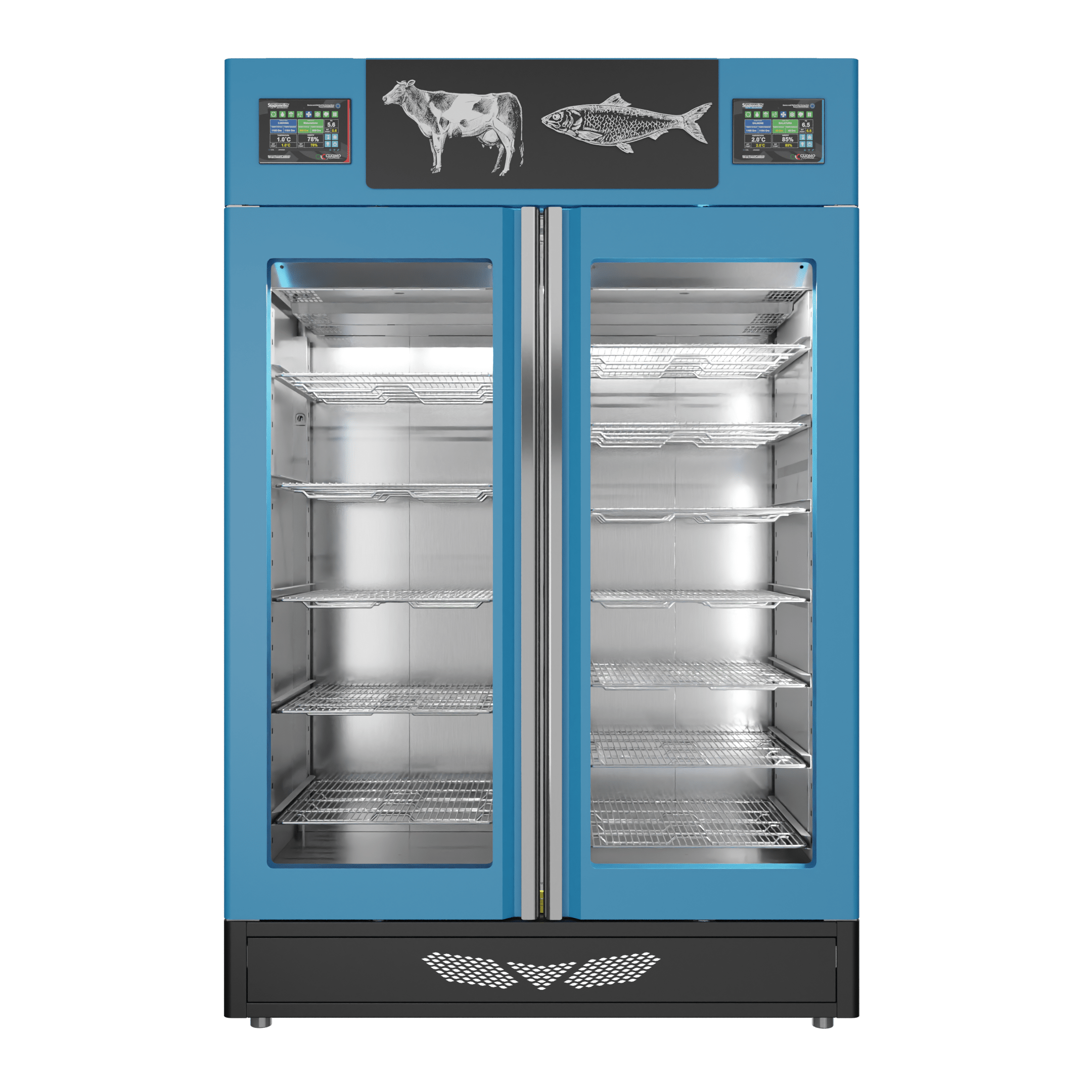 Stagionello® Fish Curing Device Combo 100+100 KG fish/meat glass door image 1