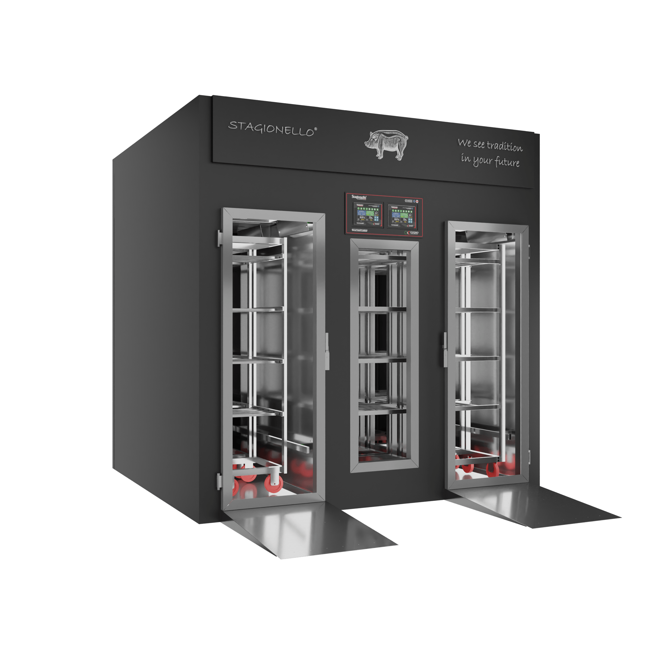 Stagionello® Salami Curing Device 300/900 Kg Walk-In 2 GLASSES image 0