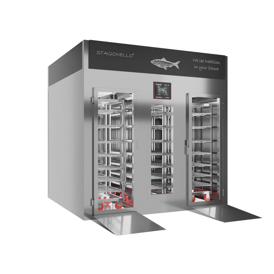 Stagionello® Fish Curing Device 1200 Kg Walk-in glass door image 1