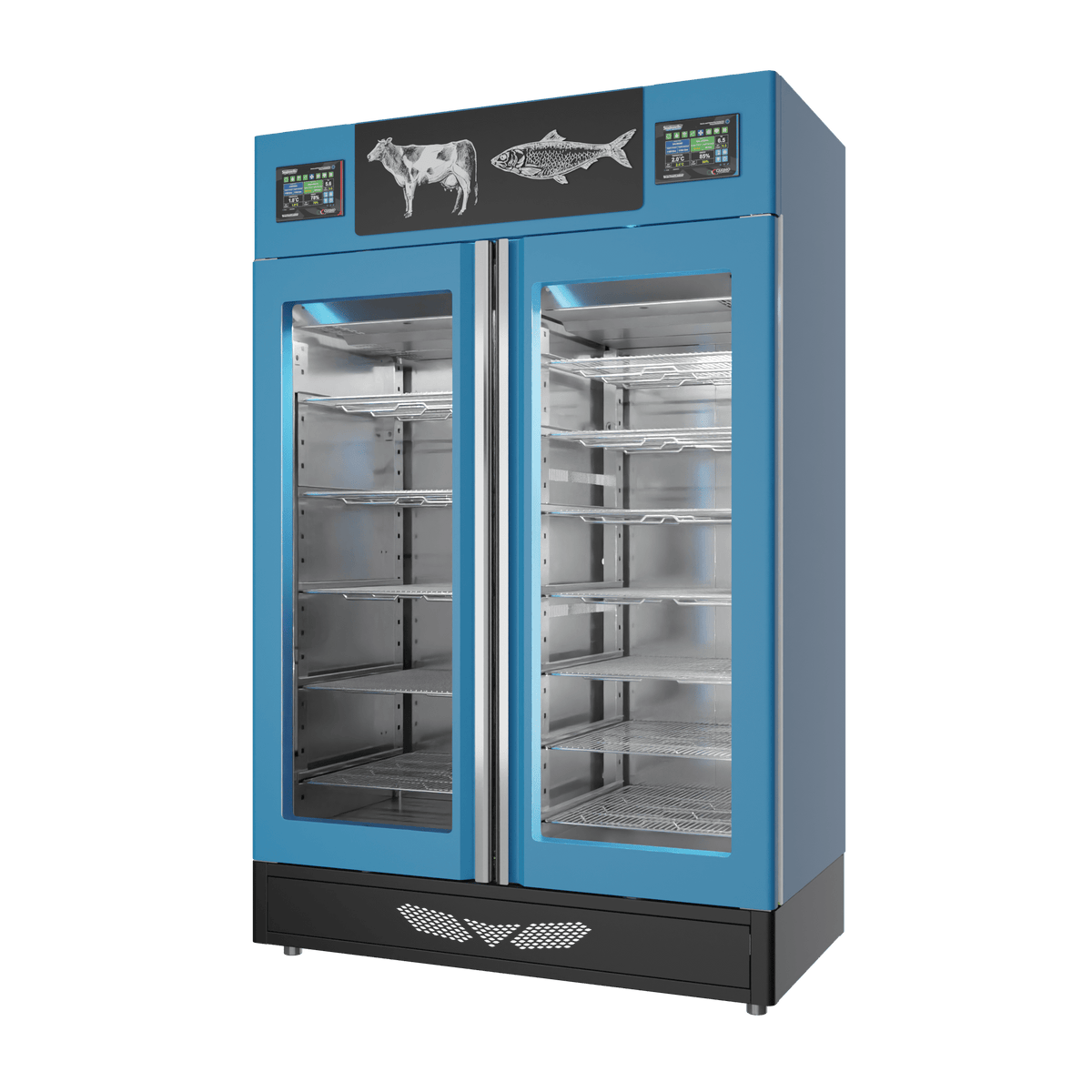 Stagionello® Fish Curing Device Combo 100+100 KG fish/meat glass door image 0