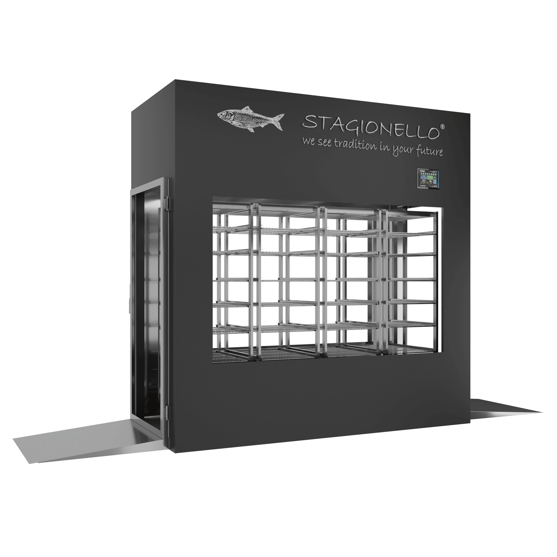 Stagionello® Fish Curing Device 600 Kg Tunnel 4 GLASSES image 0