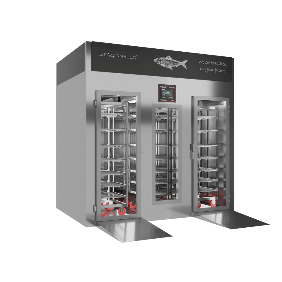Stagionello® Fish Curing Device 800 Kg Walk-in GLASS DOOR image 1